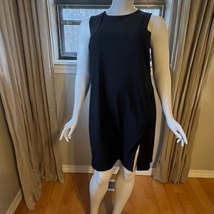 Black Mid fashion bug dress with small slit and large keyhole in back